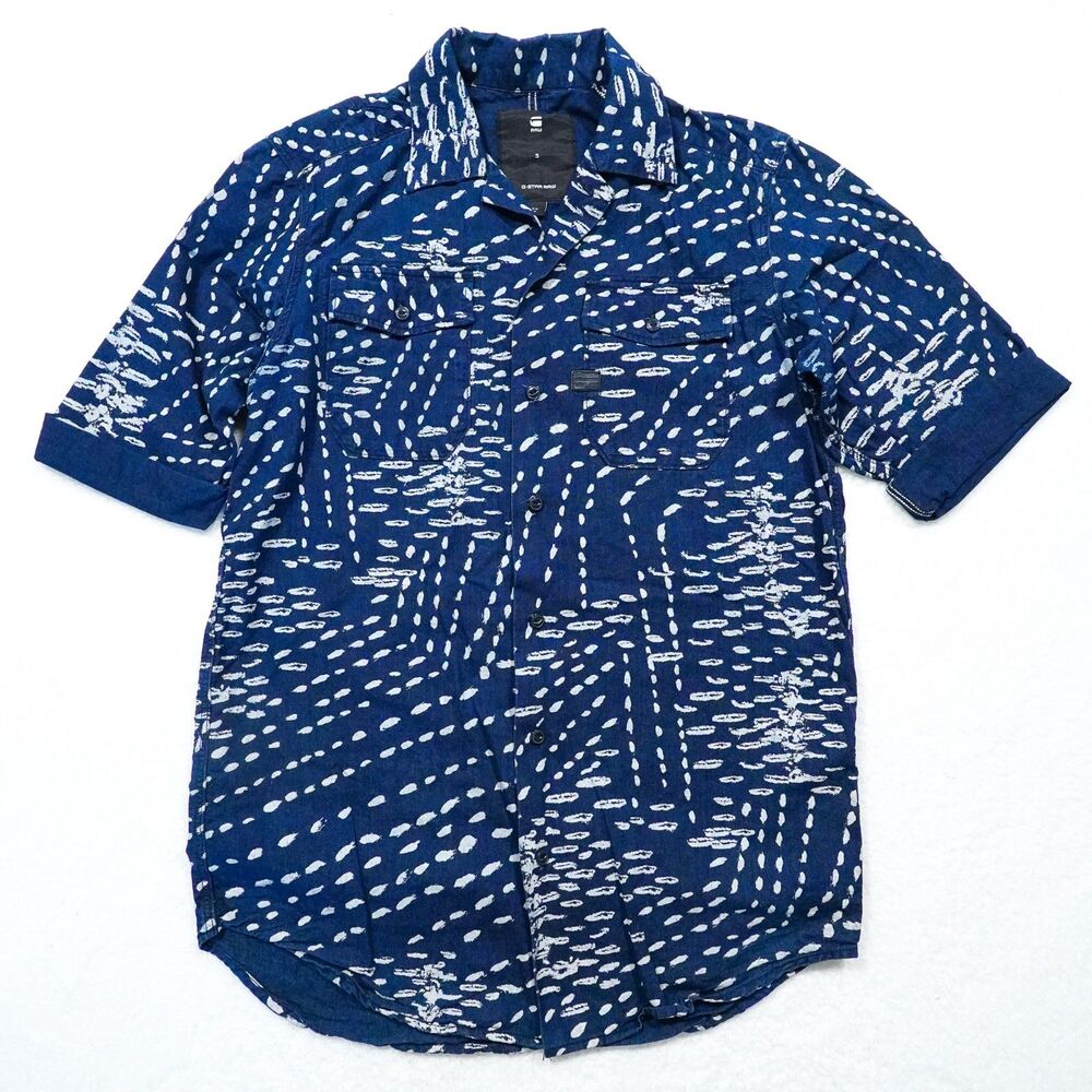 G-Star RAW Abstract Print Short Sleeve Shirt - Men's Small